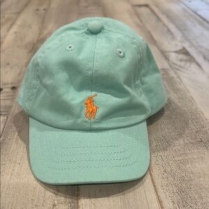 Polo by Ralph Lauren Kids' Light Green Hat with Orange Logo